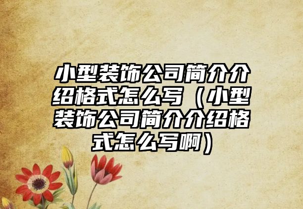 小型裝飾公司簡介介紹格式怎么寫（小型裝飾公司簡介介紹格式怎么寫?。? class=